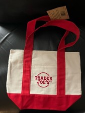 Trader Joe's - Mini Canvas Tote Bag - Red - Holiday 2025 - Limited Edition