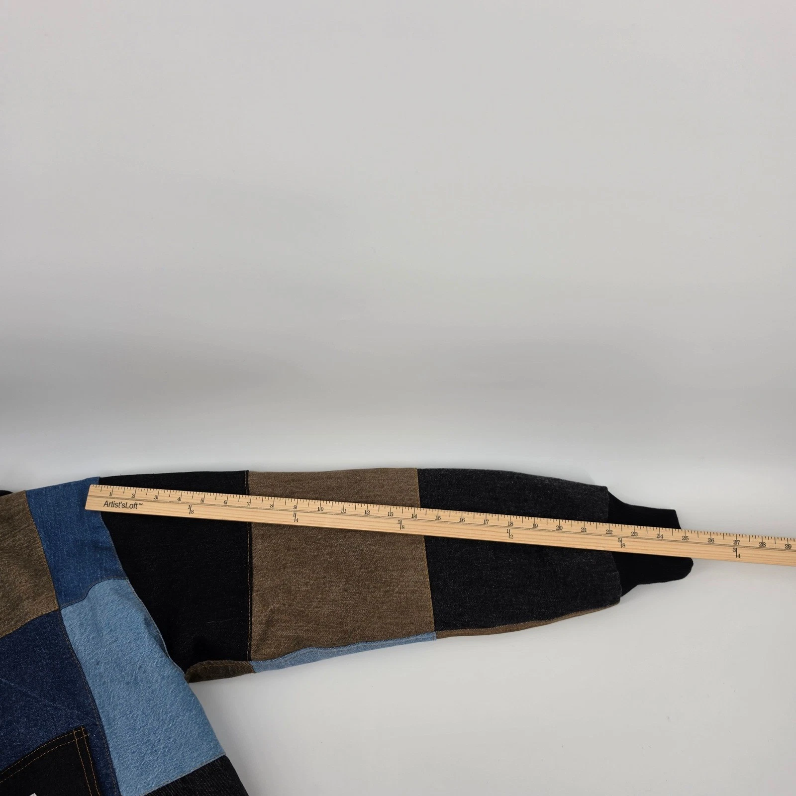 Carhartt Reworked Patchwork Denim Jacket Mens Large Hooded Quilted Lined Work - product detail image 9