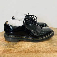 Dr Doc Women Size 7 Martens Black Leather Oxford Shoes 10084 DM Chunky Vintage