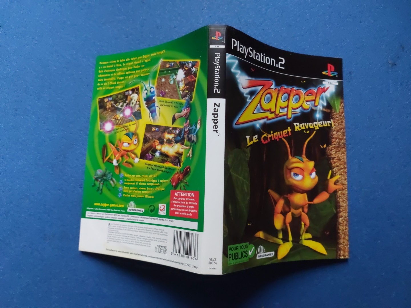 PS2 Playstation 2 Jaquette Cover Zapper Le Criquet Ravageur 