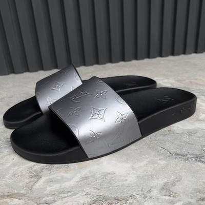 Rare Louis Vuitton Waterfront Mules LV Monogram Silver 8 LV or 9