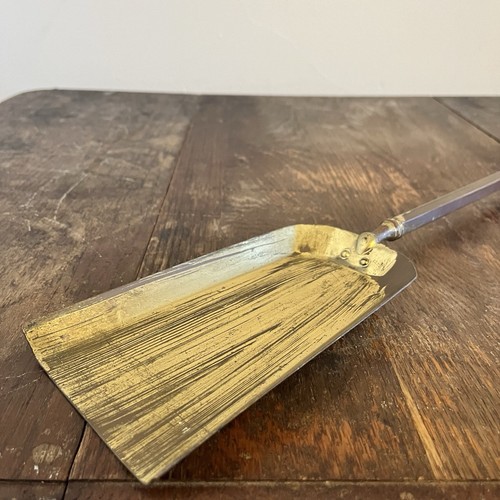 Vintage Brass Fireplace Tools Shovel And Brush - Picture 10 of 10