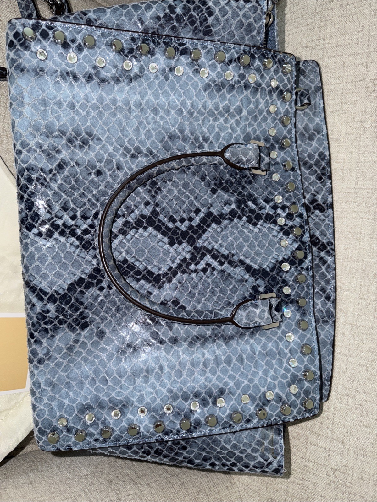 MICHAEL KORS LARGE SELMA BLUE PYTHON - image 6