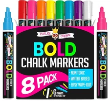 Liquid Chalk Markers for Blackboards - Bold Color Dry Erase Marker - Chalk