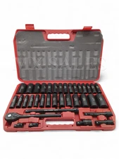 36pc 1/2" Dr SAE & Metric Cr-V Deep Impact Socket Extension Adapter Reducer Set