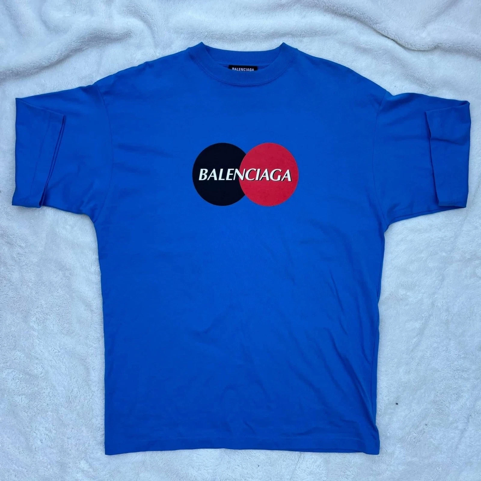 Balenciaga — Balenciaga Blue Credit Card Logo Tee - XL - MSRP: $750 - Authentic - New