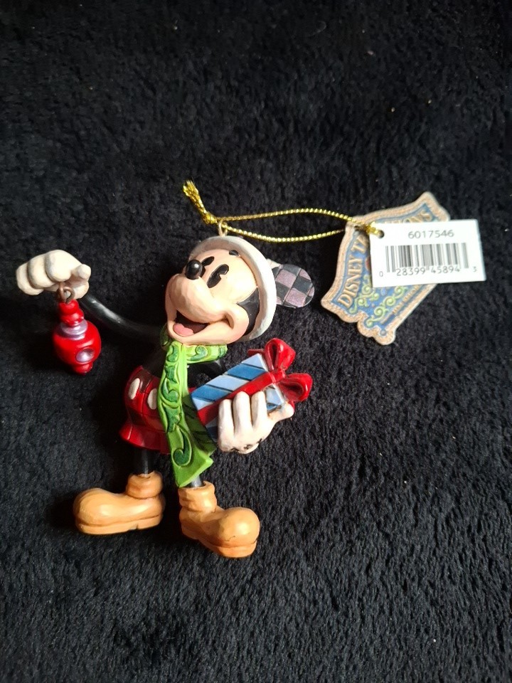 Disney Showcase Collection Mickey Holding Chistmas Ornament