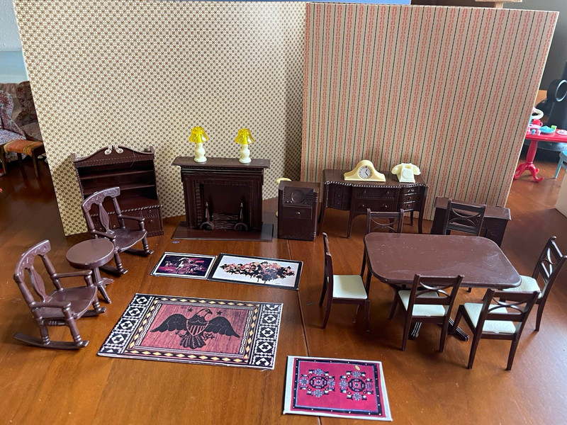 Vintage Irene Miniatures “Doll House Furniture” Dining Room Set by Irene Mini
