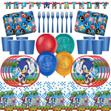 Sonic Birthday Party Supplies Set for 8 Guests