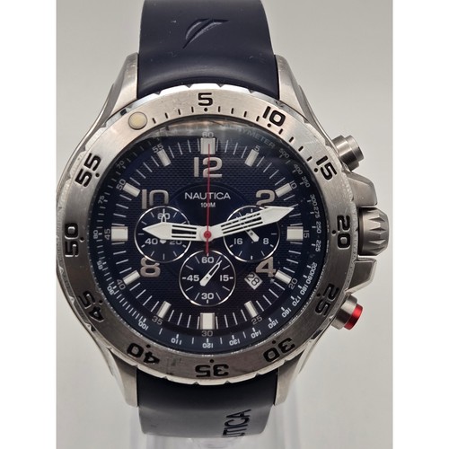 Nautica N14588G Chronograph Quartz Watch Blue Dial 100M