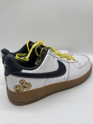 Nike Air Force 1 '07 LV8 Go the Extra Smile White Black Yellow Sneaker UK 10
