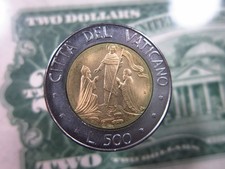 Vatican City 500 Lire MCMXC 1990 John Paul II East Europe Evangelization i398