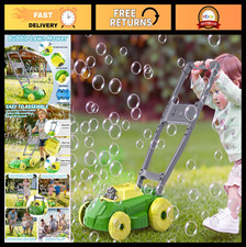 Kids Bubble Lawn Mower Toy - Automatic Bubble Blower for Toddlers 1-3 Years, Out