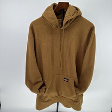 Dickies Sherpa Fleece Pullover Hoodie Brown Tan Men's Large L Workwear