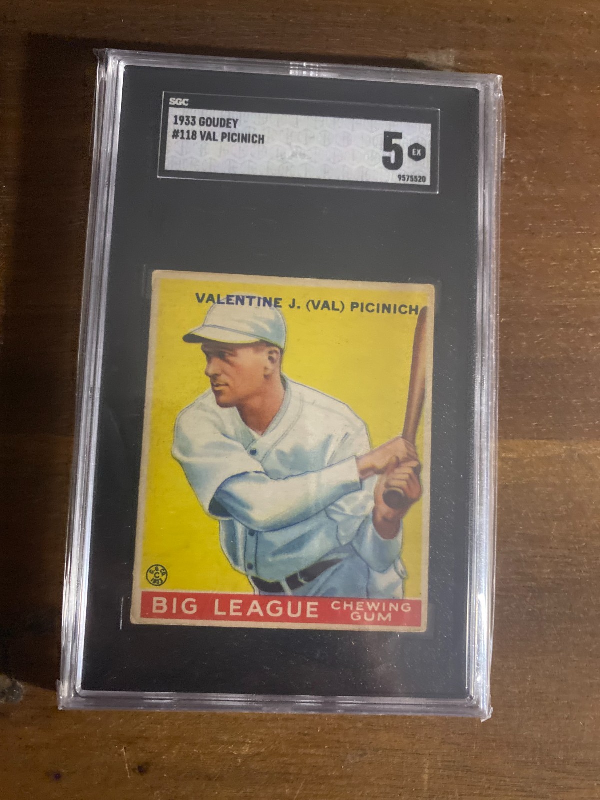 1933 Goudey Val Picinich SGC 5 Broolyn Dodgers