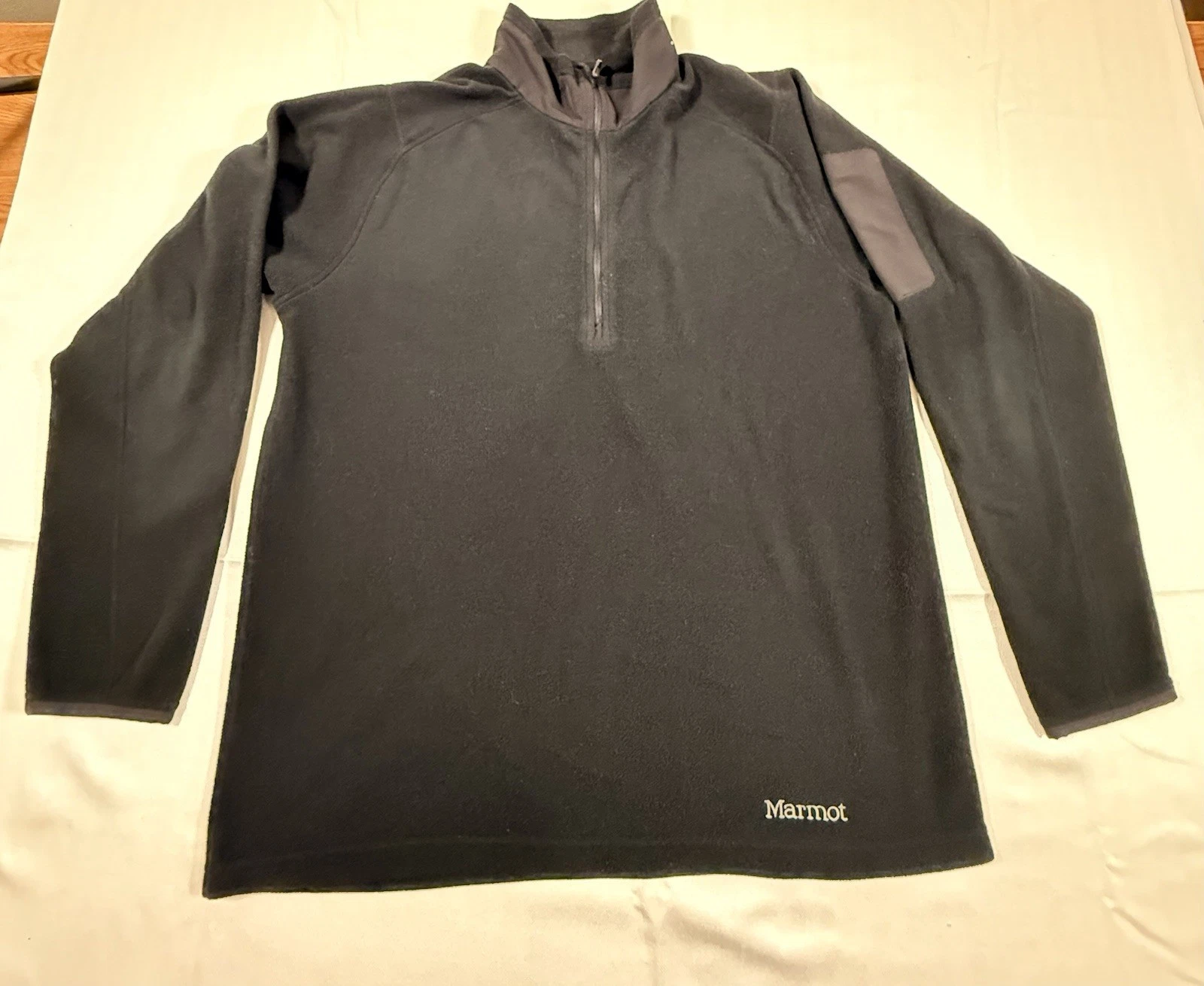 Marmot Polartec Fleece Men's Black Full Zip Embroidered XL Light Jacket