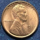 1937-P Lincoln Wheat Cent Uncirculated nice Coin RD Free S&H S-13