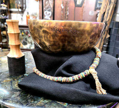 Tibetan 10'' Singing Bowl | Sound Healing Meditation Music Instrument | Full Moon