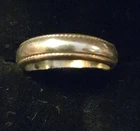 Vintage Sterling Silver .925 Size 7 Solid Ring Wedding Band Rope Edge W/Gift Box