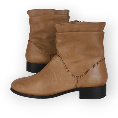 Carvela by Kurt Geiger Tick hellbraune Leder Stiefeletten mit Reißverschluss. Größe UK 6