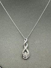 18" Diamond Necklace 15 Diamonds .015 Carat T.W. 925 Silver 2.3dwt B06005170 