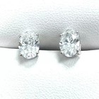 4Ct Oval Cut Lab Grown Diamond Birthday Gift Stud Earring 14K White Gold #84 — photo 5