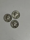 3-COIN LOT US 90% Silver WASHINGTON QUARTERS 1957, 1959 & 1964