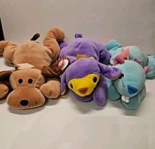 LOT OF 3 VINTAGE TY PILLOW PALS Woof Dog , Chewy Beaver, Baba lamb