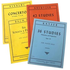Vintage Violin Piano Music Book Lot of 4 Kayser Kreutzer JS Bach Vivaldi