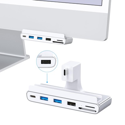 7-in-1 USB C Hub Docking Station for iMac 24 inch M1 M3 SD TF Card Reader