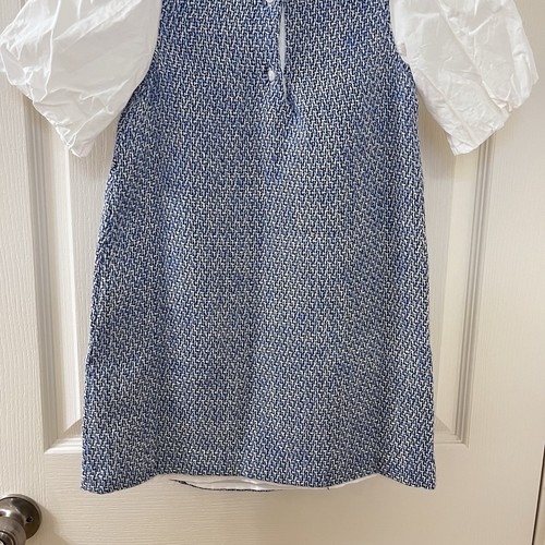Janie and Jack Egyptian Blue Boucle Bubble Sleeve Dress Collared Girls Size 7 - Picture 12 of 16
