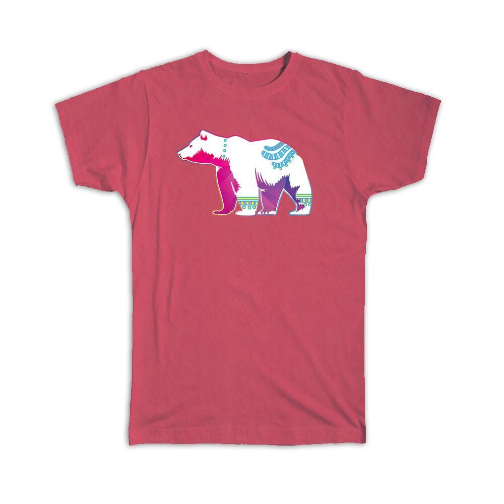Colorful Polar Bear Tribal Wildlife Safari T-Shirt as a Gift
