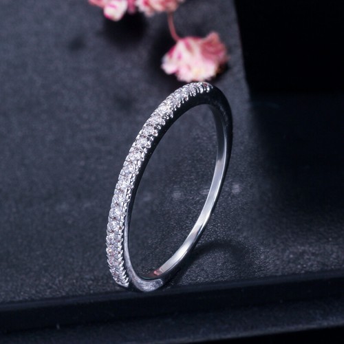 Gold Plated Cubic Zirconia Round Finger Ring Stackable Adjustable Jewelry - Bild 23 von 37
