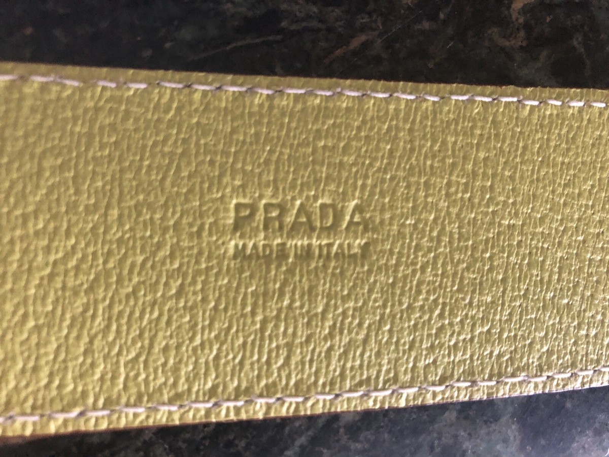 PRADA lime leather belt, Size 78/28, Excellent PRADA Leather 28 Size Belts for Women for sale | eBay main image 2