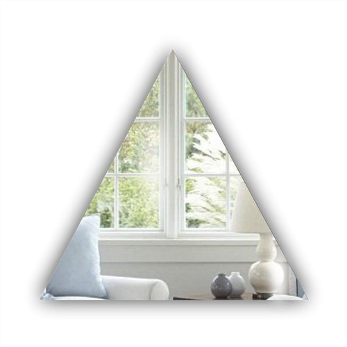 Acrylic Mirror Strong Shatter Resistant Sharp Reflection No DIY Triangle Shaped - Picture 2 of 5
