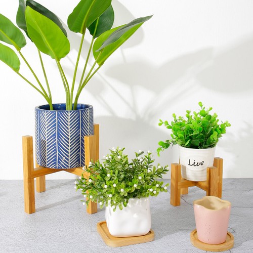 Garden Planter Holder Wooden Plant Stand Flower Pot Shelf Rack Display Organiser - Afbeelding 1 van 15