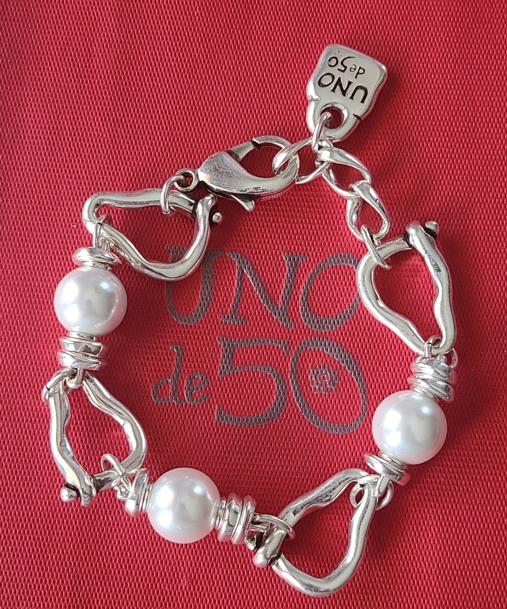 Uno De 50 Bracelet Perla Mosqueta Silver with Pearls Brand new