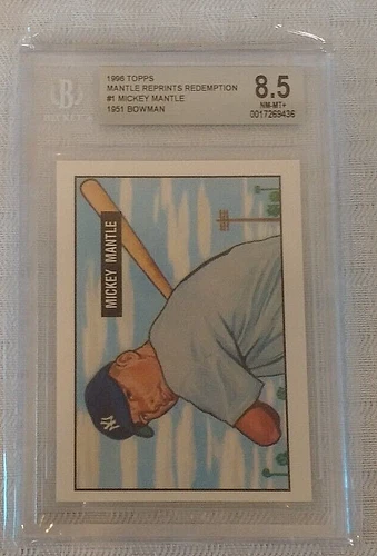 1996 Topps 1959 Mickey Mantle REDEMPTION Card Graded BGS 8.5 NRMT Yankees MLB RC