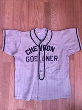 Vtg 50s 60s Boys Baseball Jersey Kids M Uniform Shirt Little League Pin Stripes