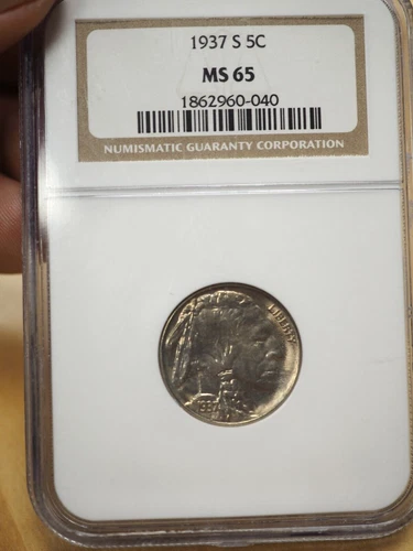 1937-S Buffalo Nickel 5C NGC MS65 - FREE SHIPPING! G0640