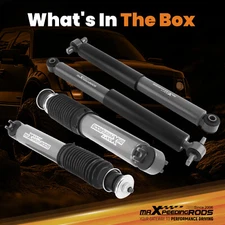 Front 2- 5" Rear 3-6" Drop Lowering Shocks for Chevy S10/GMC Sonoma 1982-2004