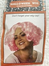 Adult Short Curly Light Pink Wigs Synthetic Natural Wavy Costume