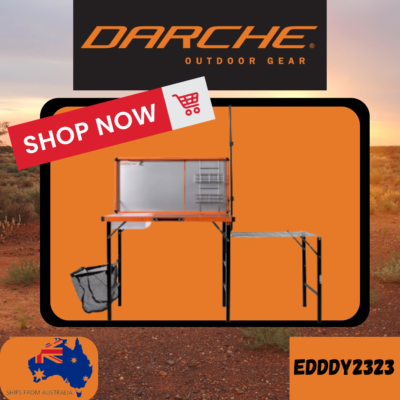 DARCHE STOWAWAY CAMP KITCHEN W/ SINK BUCKET, MESH POCKETS, HOOKS