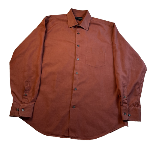 Banana Republic Dress Shirt Mens Large Rust Button Down Long Sleeve 16 -16 1/2