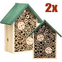 2X Insektenhotel Insektenhaus Nistkasten Massivholz Bienen