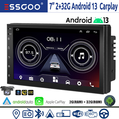 2 DIN 7 Zoll 32G Android 13 Carplay Autoradio GPS NAVI WiFi RDS FM KAM Bluetooth