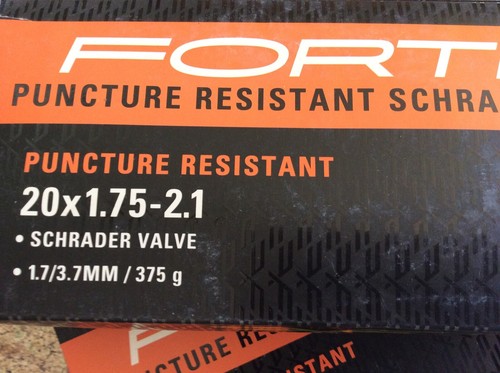 3 FORTE BICYCLE THORN RESISTANT INNER TUBES 20 X 1 75 - 2.1 schrader valve 3ea. - Picture 2 of 3