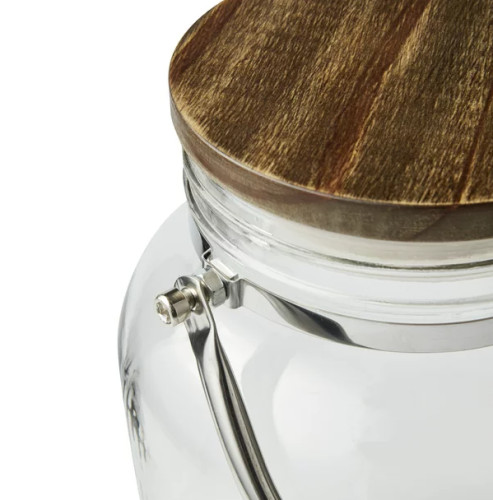 1.5 Gallon Glass Beverage Dispenser with Wood Lid