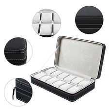 New Multiple Sizes Watch Display Case Storage Box Case | Leather Rounded Corner