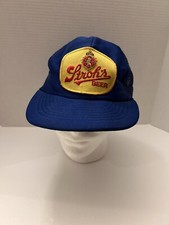 Stroh’s Beer Large Patch Trucker Snapback Adjustable Hat Mesh Made in the USA